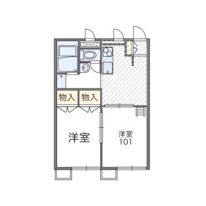 1LDK Apartment in Tatsunocho tominaga - Tatsuno-shi Floorplan