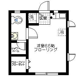 1R Apartment in Takenomaru - Yokohama-shi Naka-ku Floorplan