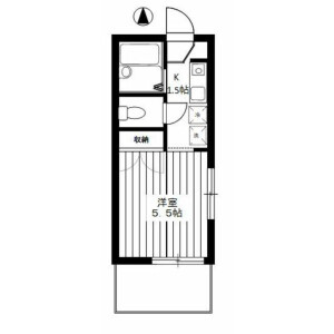1R Apartment in Kamiya - Kita-ku Floorplan