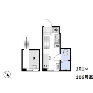 1R Apartment in Yokoami - Sumida-ku Floorplan