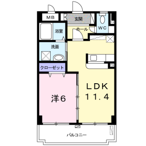 1LDK Mansion in Awase - Okinawa-shi Floorplan