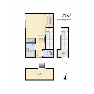 1R Apartment in Nakai - Shinjuku-ku Floorplan