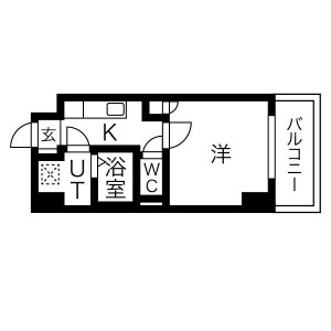 1K Mansion in Tojocho - Osaka-shi Tennoji-ku Floorplan