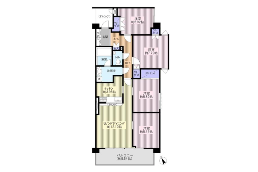 4LDK Apartment to Buy in Shibuya-ku Floorplan