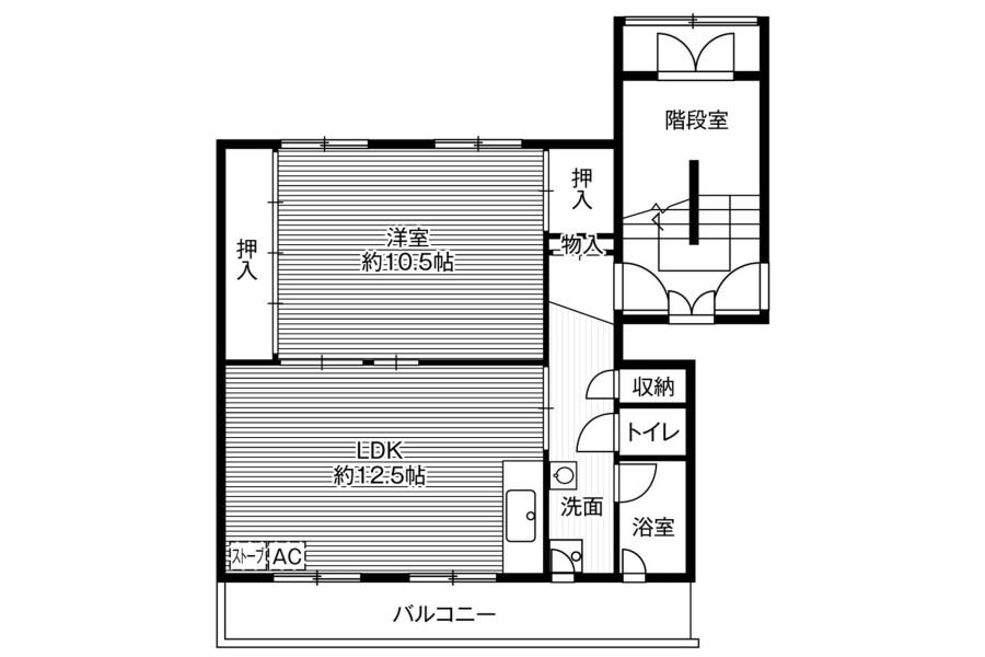 1LDK Apartment to Rent in Akabira-shi Floorplan