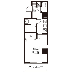 1K Mansion in Kishikicho - Saitama-shi Omiya-ku Floorplan