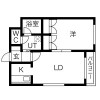 1LDK Apartment to Rent in Sapporo-shi Chuo-ku Floorplan