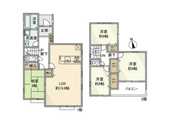 4LDK House to Rent in Nagareyama-shi Floorplan