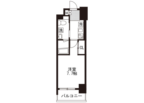 1K Apartment to Rent in Yokohama-shi Kanagawa-ku Floorplan