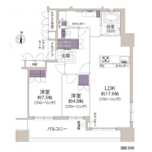 2LDK Mansion in Toyosaki - Osaka-shi Kita-ku Floorplan