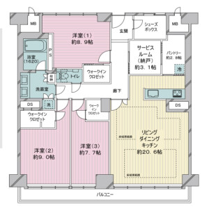 3SLDK Mansion in Daikanyamacho - Shibuya-ku Floorplan