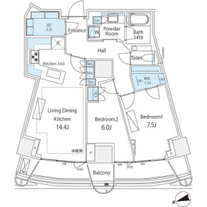 2LDK Mansion in Sendagaya - Shibuya-ku Floorplan