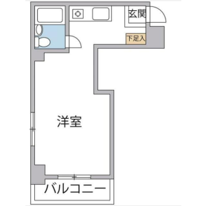 1R {building type} in Akebonocho - Yokohama-shi Naka-ku Floorplan