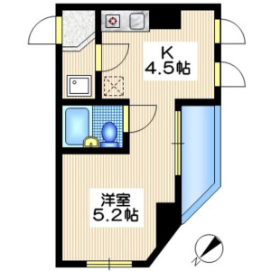 1K Mansion in Kamimeguro - Meguro-ku Floorplan
