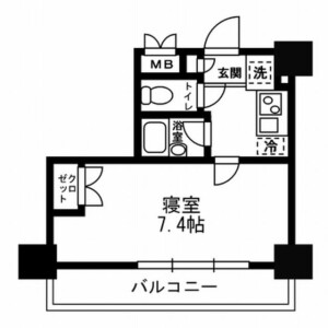 1K Mansion in Tsukishima - Chuo-ku Floorplan