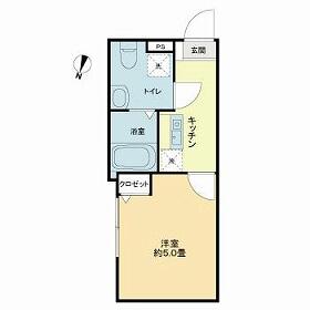 1K Apartment in Kamakura - Katsushika-ku Floorplan