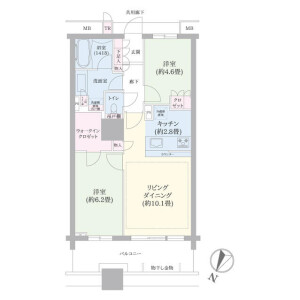 2LDK {building type} in Ariake - Koto-ku Floorplan