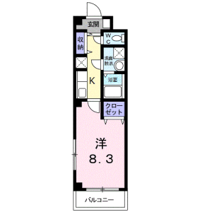 1K Mansion in Mutsuki - Adachi-ku Floorplan