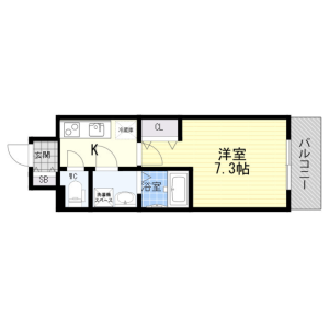 1K Mansion in Yoshino - Osaka-shi Fukushima-ku Floorplan