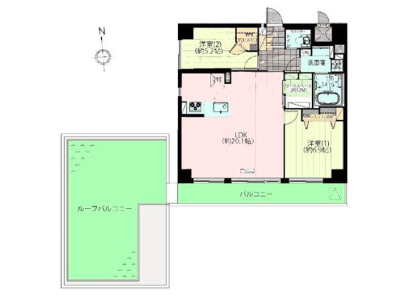2SLDK Apartment to Buy in Chigasaki-shi Floorplan