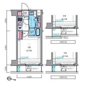 1K Mansion in Heiancho - Yokohama-shi Tsurumi-ku Floorplan