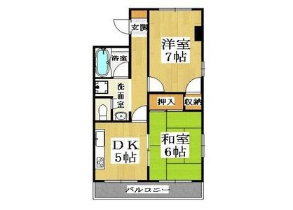 2DK Apartment to Rent in Kyoto-shi Ukyo-ku Floorplan