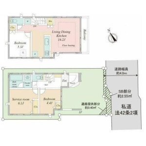 2LDK {building type} in Higashioi - Shinagawa-ku Floorplan