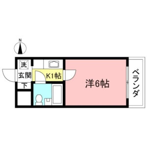 1K Mansion in Fujimicho - Tachikawa-shi Floorplan