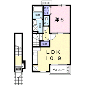 1LDK Apartment in Kitayana - Hadano-shi Floorplan