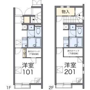 1K Apartment in Nagamine - Chita-gun Taketoyo-cho Floorplan