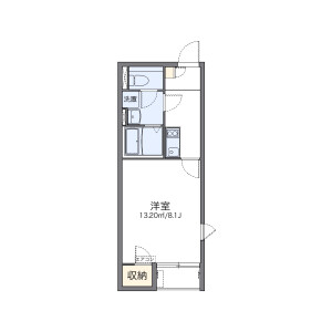 1K Apartment in Kuzuha(2.3-chome) - Kitakyushu-shi Moji-ku Floorplan