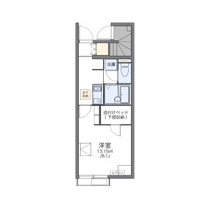 1K Apartment in Yamamoto - Utsunomiya-shi Floorplan