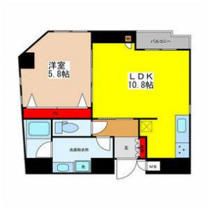 1LDK Mansion in Nihombashihamacho - Chuo-ku Floorplan