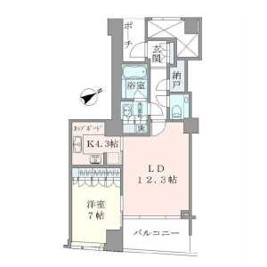 1LDK Mansion in Konan - Minato-ku Floorplan