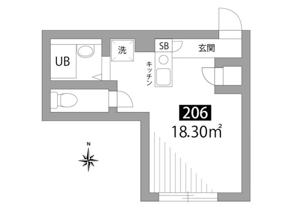1R Apartment to Rent in Tama-shi Floorplan