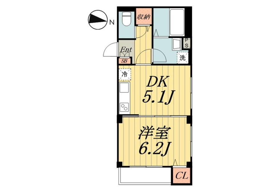 1DK Apartment to Rent in Katsushika-ku Floorplan