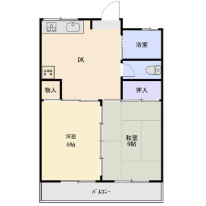 2DK 맨션 in Hirai - Edogawa-ku Floorplan