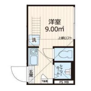 1R Apartment in Gohongi - Meguro-ku Floorplan