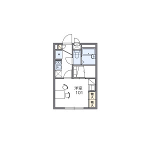 1K Apartment in Hommarucho - Utsunomiya-shi Floorplan