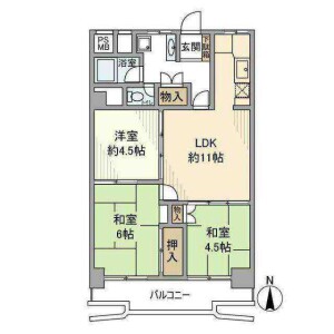 3LDK 맨션 in Yoyogi - Shibuya-ku Floorplan