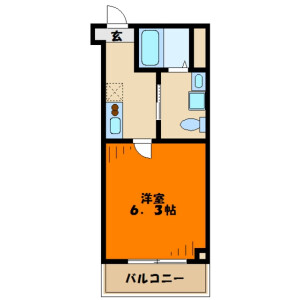 1K Mansion in Shimmarukohigashi - Kawasaki-shi Nakahara-ku Floorplan