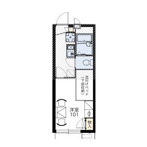 1K Apartment in Ohiraki - Osaka-shi Fukushima-ku Floorplan