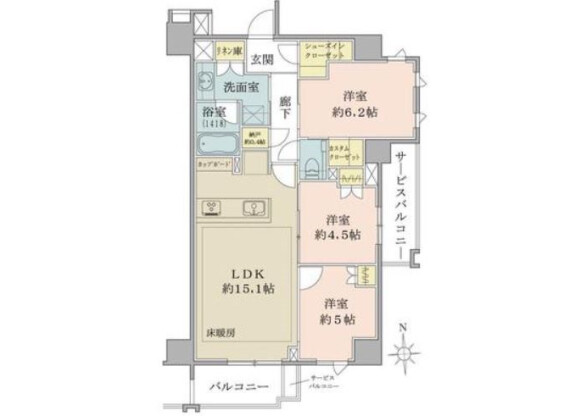3LDK Apartment to Buy in Ota-ku Floorplan