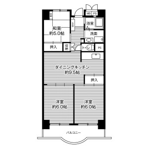 3DK Mansion in Yozucho - Hamamatsu-shi Minami-ku Floorplan