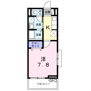 1K Apartment in Fukasawa - Setagaya-ku Floorplan
