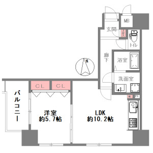 1LDK Mansion in Tenjimmaecho - Kyoto-shi Shimogyo-ku Floorplan