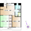 在新宿区内租赁2DK 公寓大厦 的 楼层布局