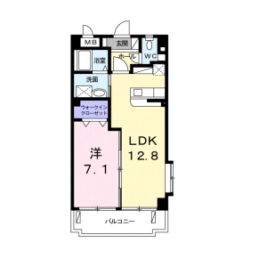 1LDK Mansion in Umusanomori - Nago-shi Floorplan