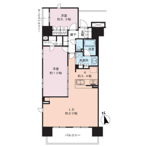 2LDK {building type} in Higashikasai - Edogawa-ku Floorplan