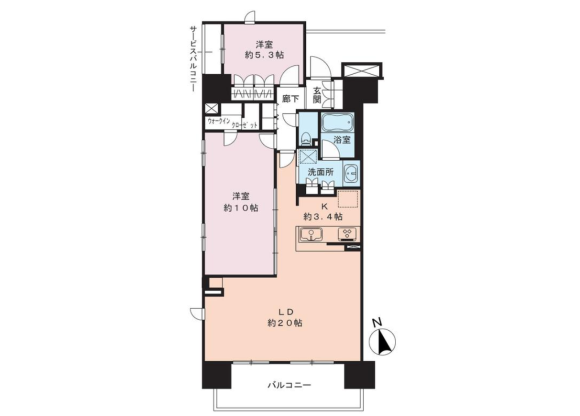 2LDK Apartment to Buy in Edogawa-ku Floorplan